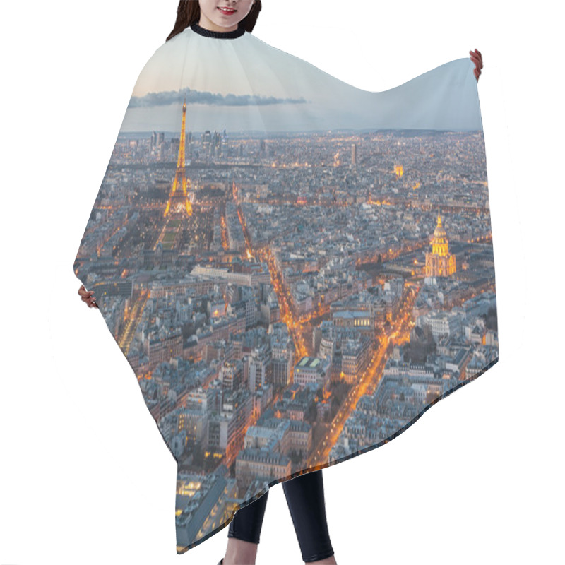 Personality  Skyline Of Paris At Night Hair Cutting Cape