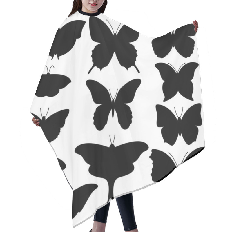 Personality  Vector Collection Of Butterfly Silhouettes Hair Cutting Cape