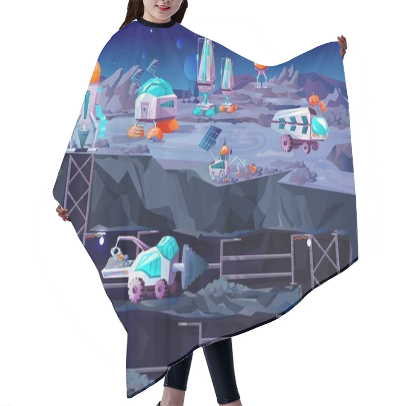 Personality  Space Planet Colonization Vector Cartoon Hair Cutting Cape