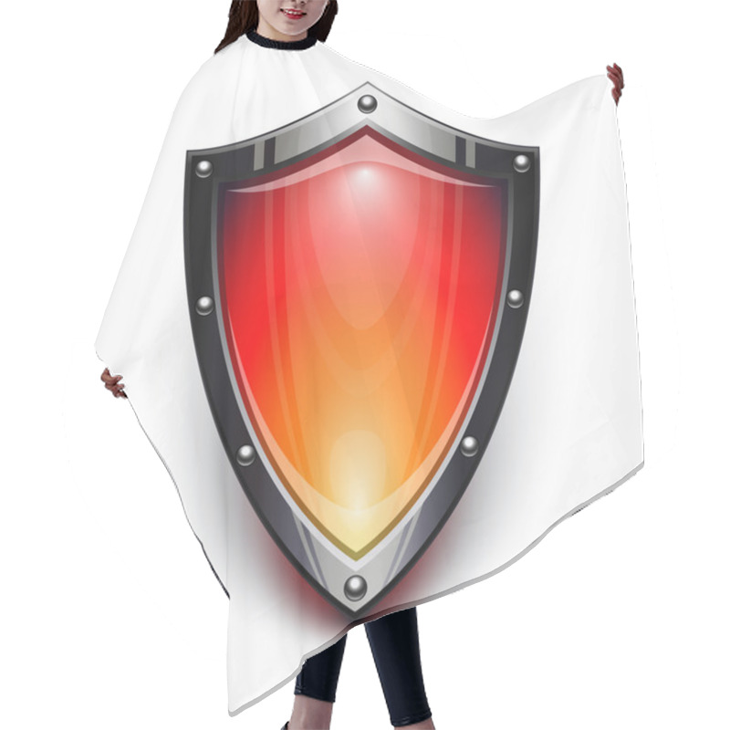 Personality  Red Security Shield Hair Cutting Cape