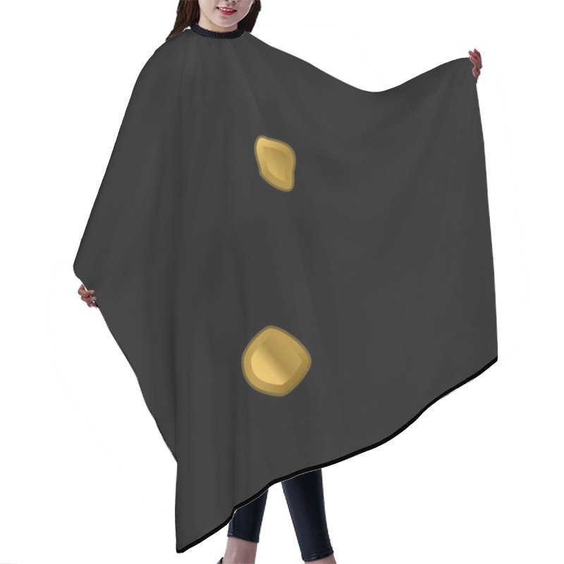 Personality  Antigua And Barbuda Gold Plated Metalic Icon Or Logo Vector Hair Cutting Cape