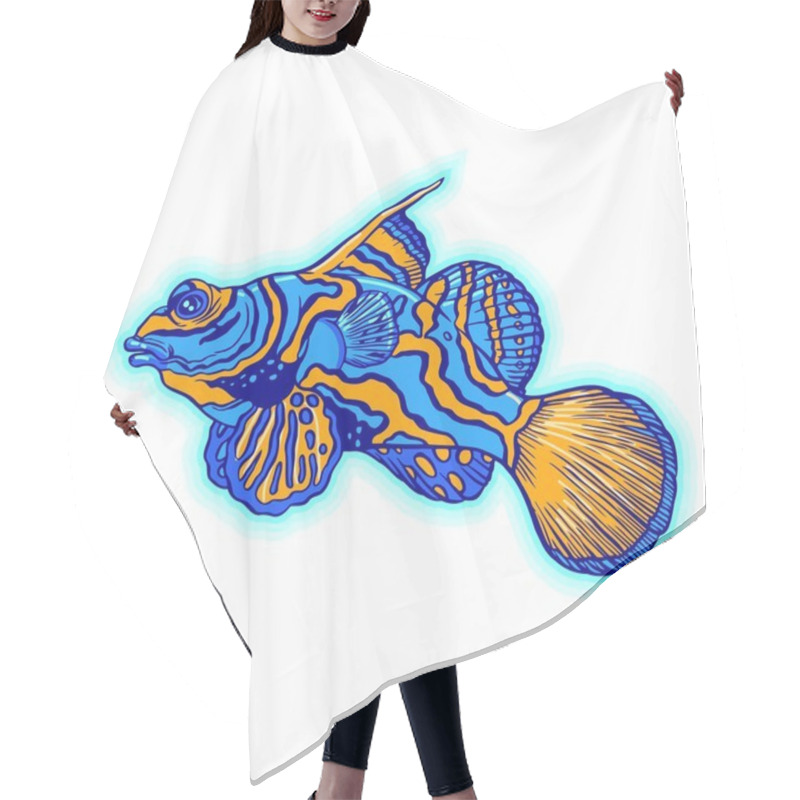 Personality  Bright Tropical Sea Fish Hair Cutting Cape