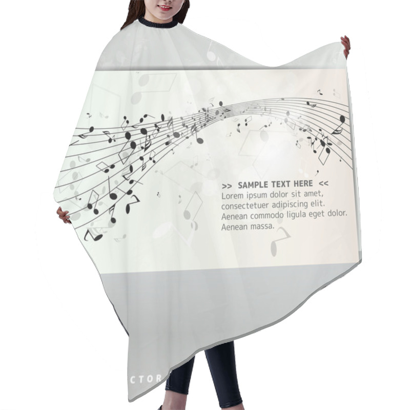 Personality  Card With Music Notes Hair Cutting Cape