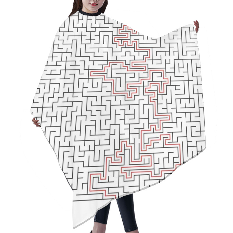 Personality  Maze Vector Illustration Hair Cutting Cape