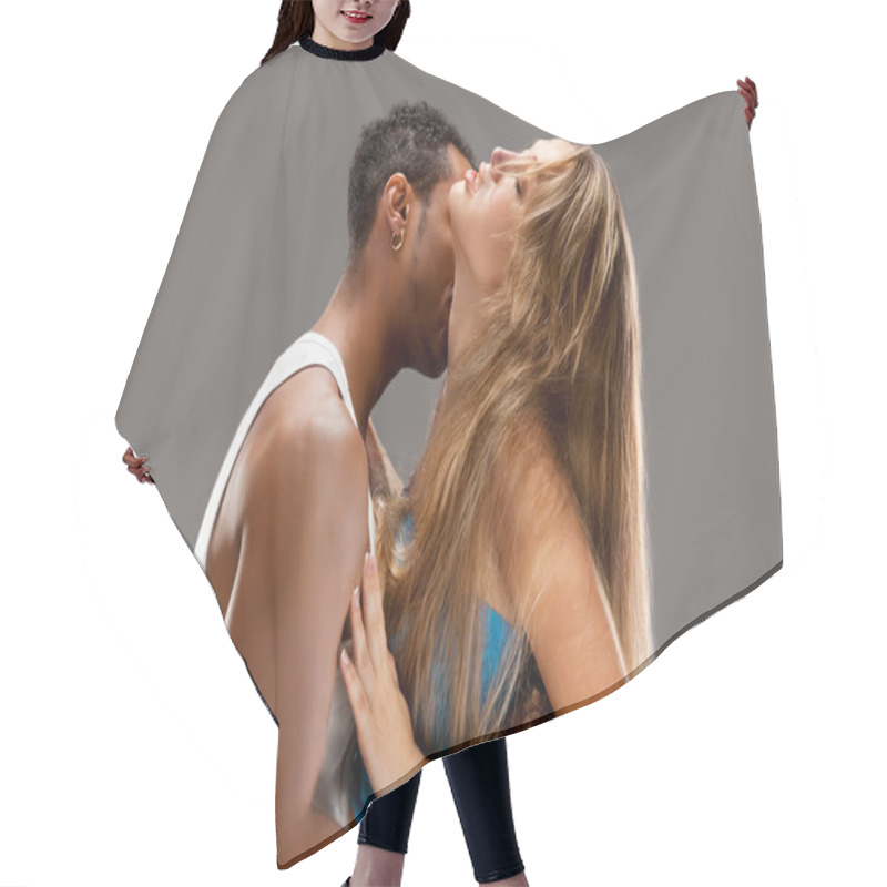 Personality  Young Couple Dances Caribbean Salsa Hair Cutting Cape