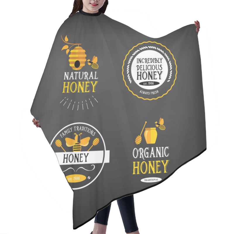 Personality  Honey Badge And Label Hair Cutting Cape