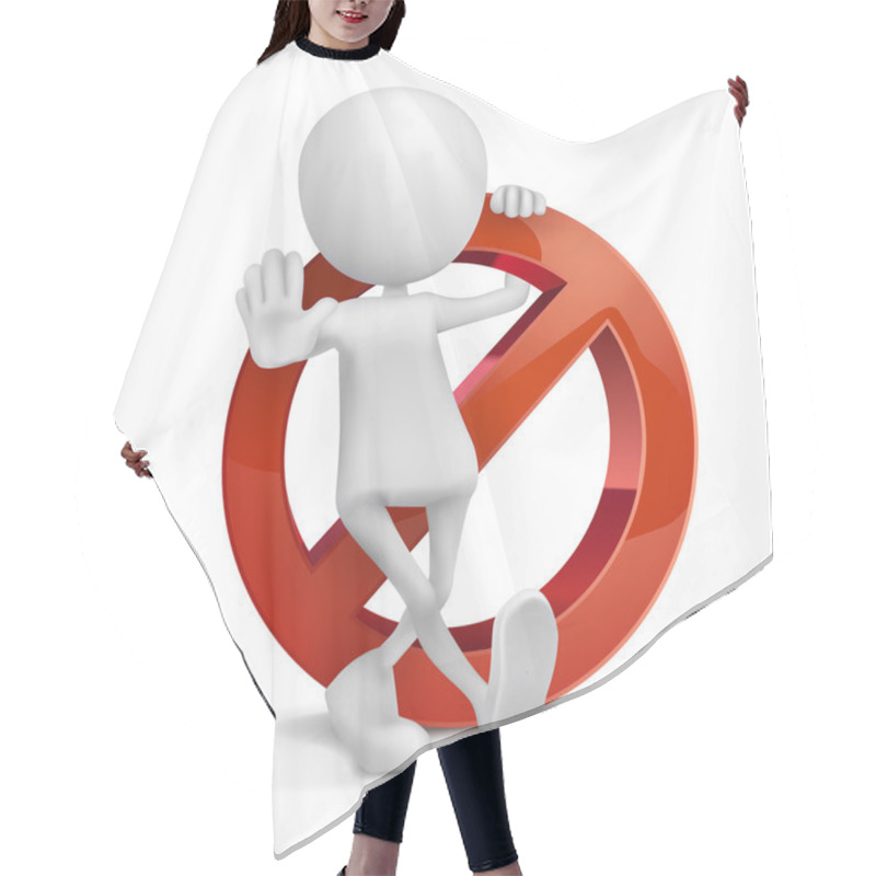 Personality  3d Human With A Prohibition Sign Hair Cutting Cape