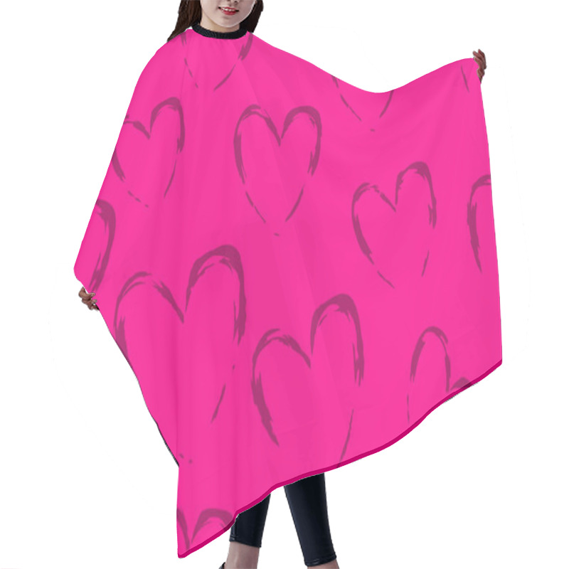 Personality  Bright Pink Heart Shapes Fill The Background, Evoking A Fun And Joyful Atmosphere. Hair Cutting Cape