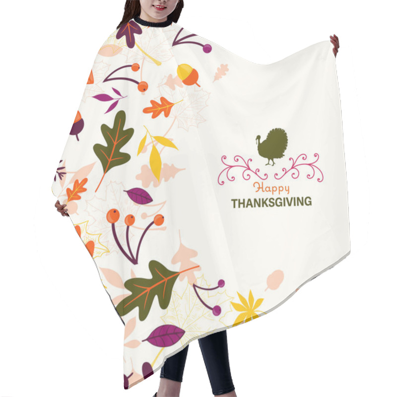 Personality  Vector Happy Thanksgiving Celebration Design Hair Cutting Cape