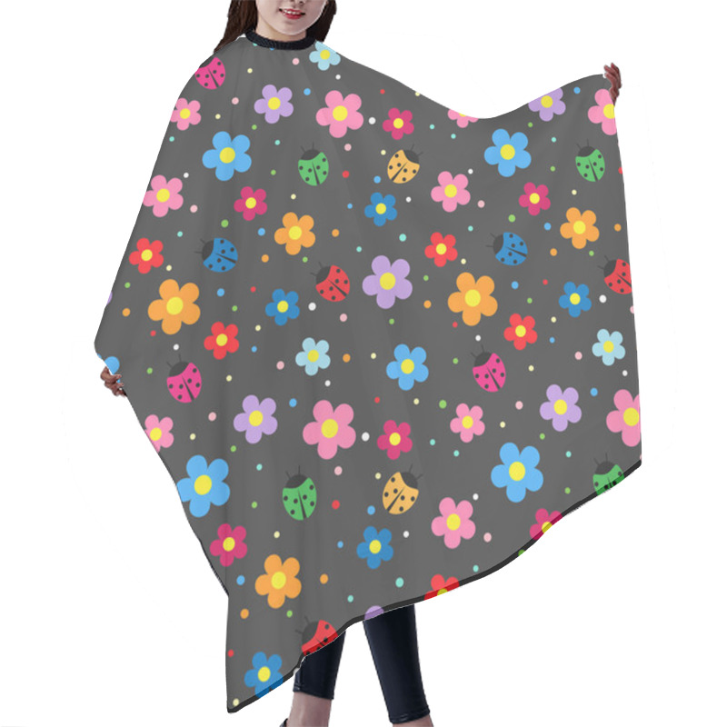 Personality  Ladybugs And Flowers Background Hair Cutting Cape