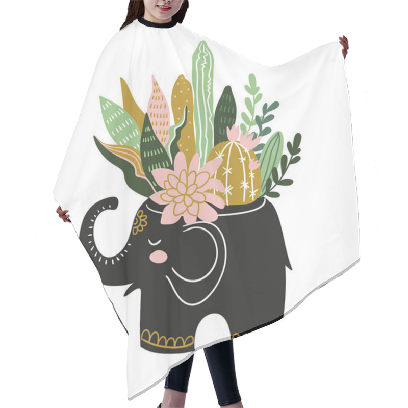 Personality  Hand Drawn Tropical House Plants Hair Cutting Cape