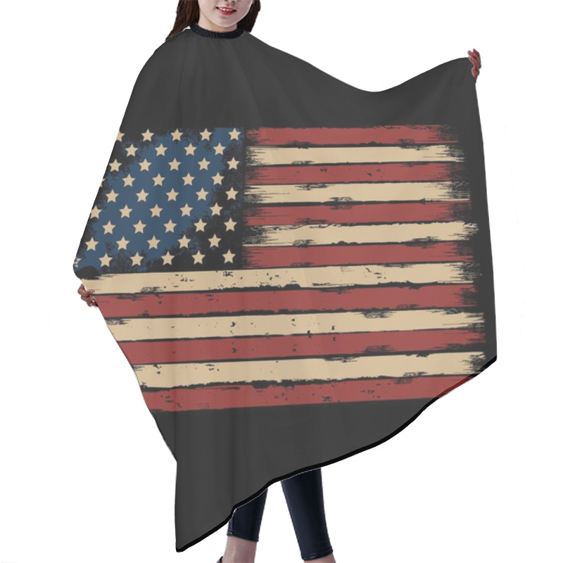 Personality  American Flag Background Fully Editable Vector Illustration Hair Cutting Cape