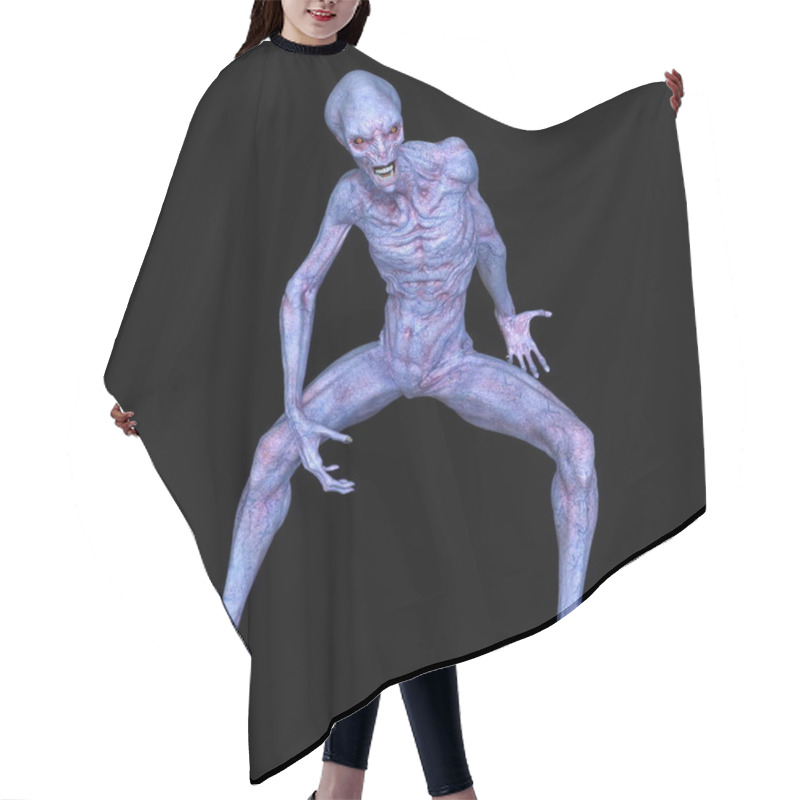 Personality  3D CG Rendering Of An Alien Hair Cutting Cape