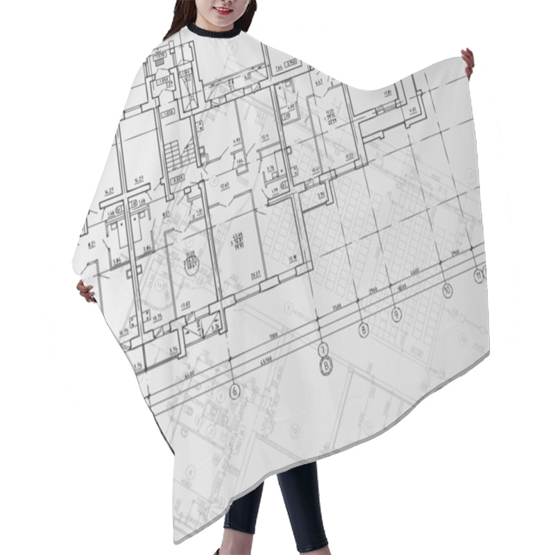 Personality  Architectural Background. Part Of Architectural Project, Architectural Plan, Technical Project, Drawing Technical Letters, Architect At Work, Architecture Planning On Paper, Construction Plan Hair Cutting Cape