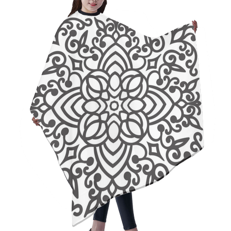 Personality  Hand Drawing Zentangle Mandala Element Hair Cutting Cape