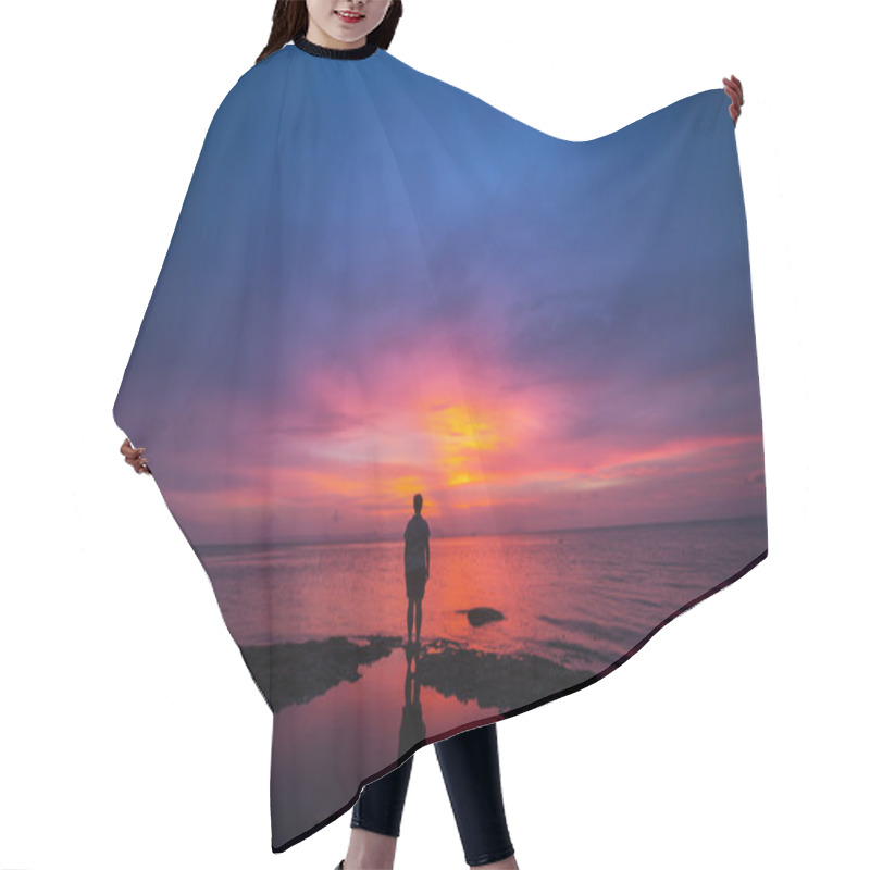 Personality  Sunset Scene Hair Cutting Cape