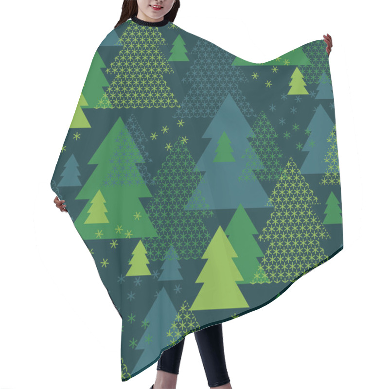 Personality  Green Xmas Geometry Abstract Pattern. Hair Cutting Cape