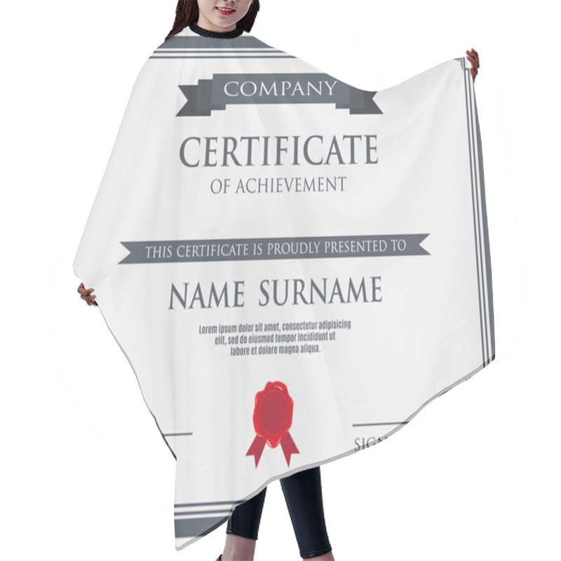 Personality  Certificate With Wax Seal Template Hair Cutting Cape