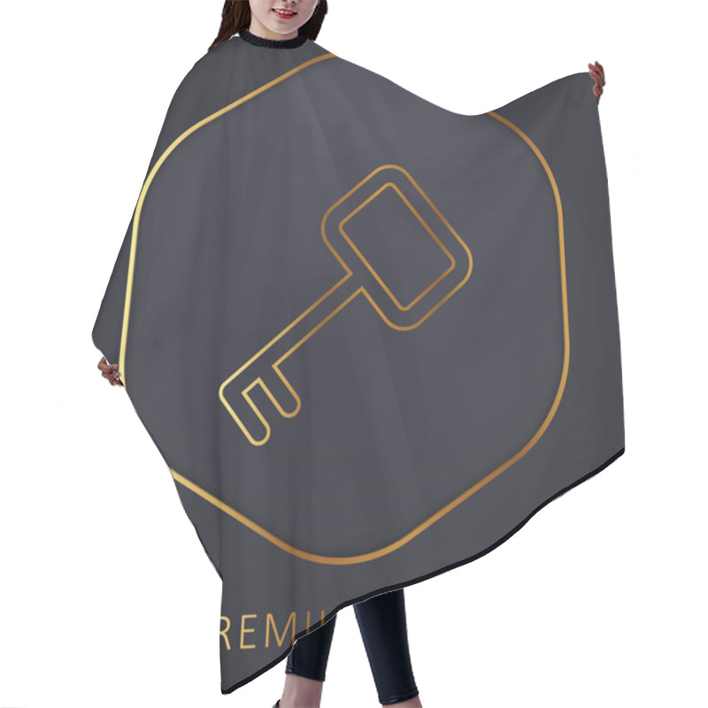 Personality  Access Key Golden Line Premium Logo Or Icon Hair Cutting Cape