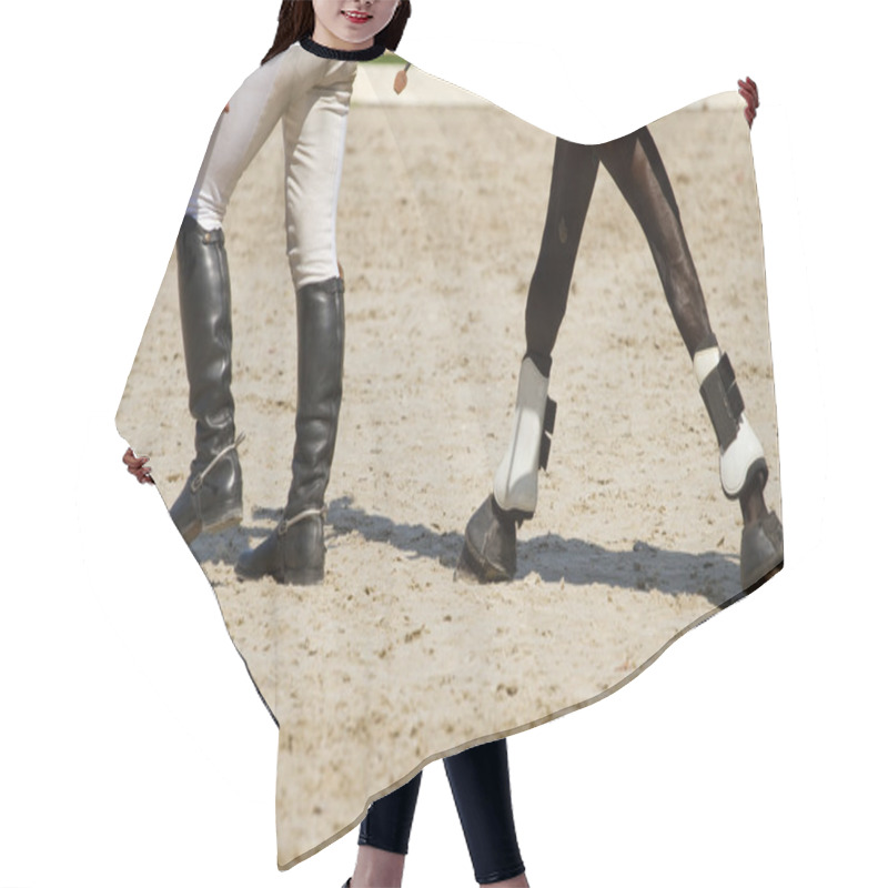 Personality  Horse And Jockey Legs Hair Cutting Cape