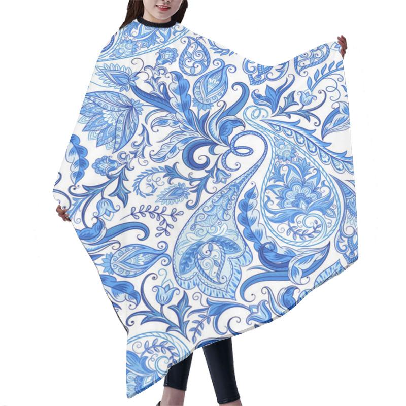 Personality  Seamless Paisley Pattern Hair Cutting Cape