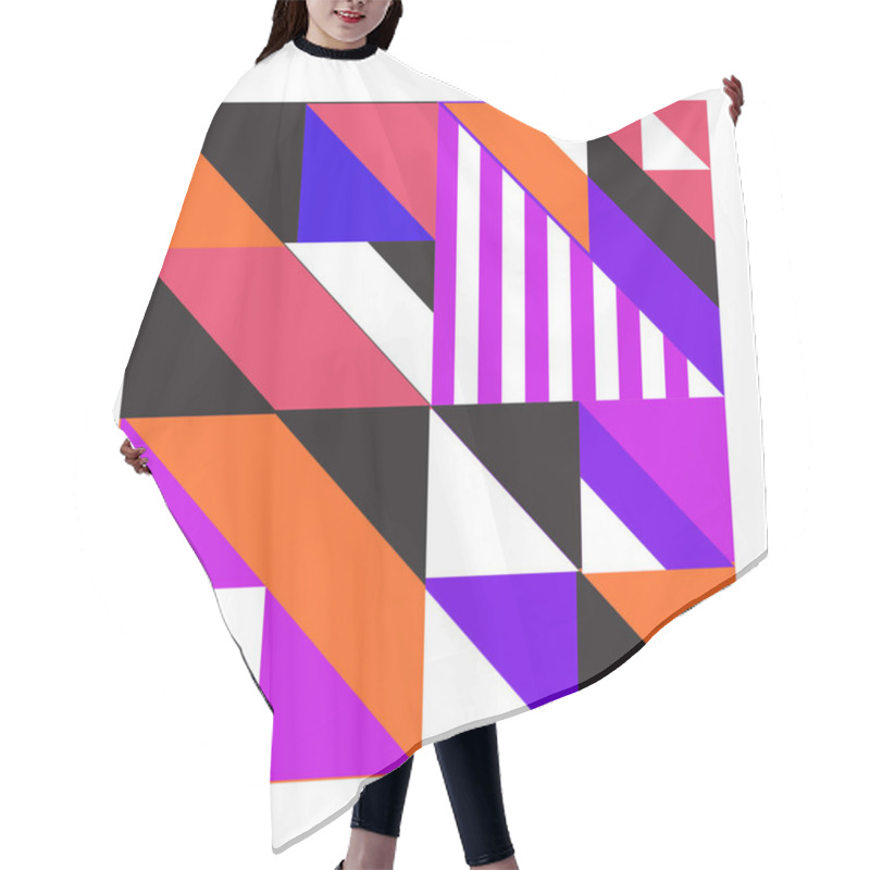 Personality  Trendy Geometric Kaleidoscope Elements Memphis Greeting Cards Design. Retro Style Texture, Pattern And Elements. Modern Abstract Design Poster And Cover Template Hair Cutting Cape