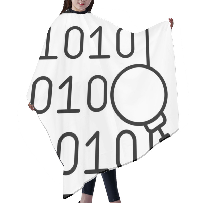 Personality  Code Search Line Icon Design Hair Cutting Cape