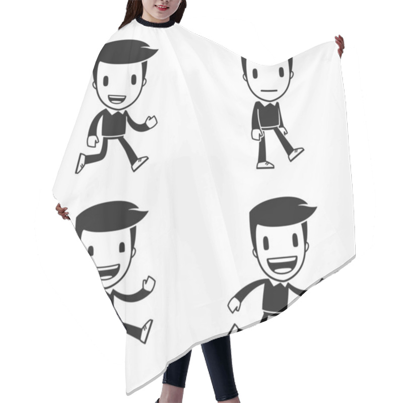 Personality  Funny Cartoon Helper Man Hair Cutting Cape