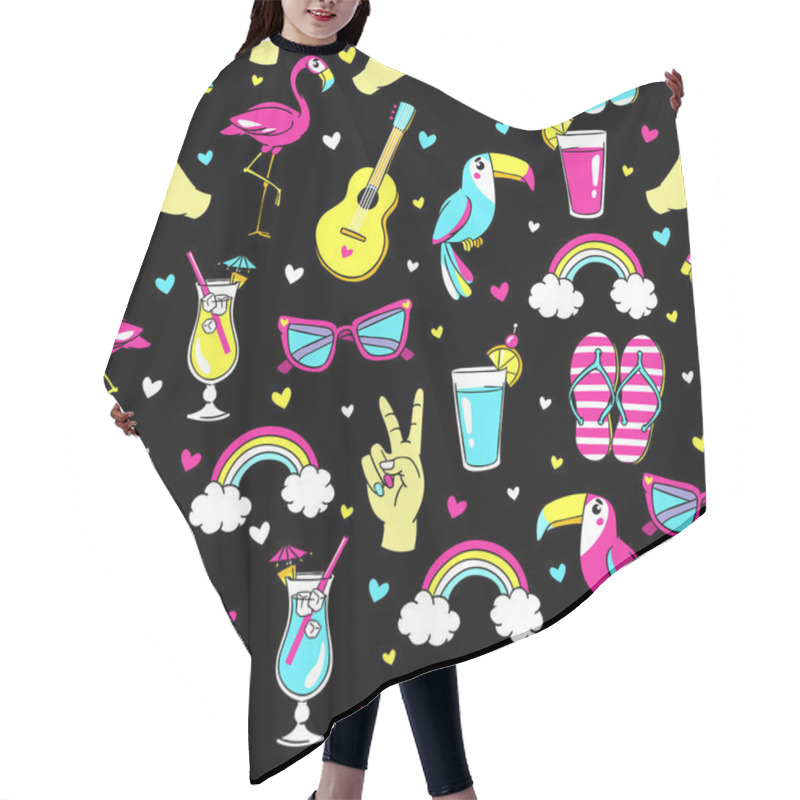 Personality  Tropic Seamless Pattern. Hair Cutting Cape