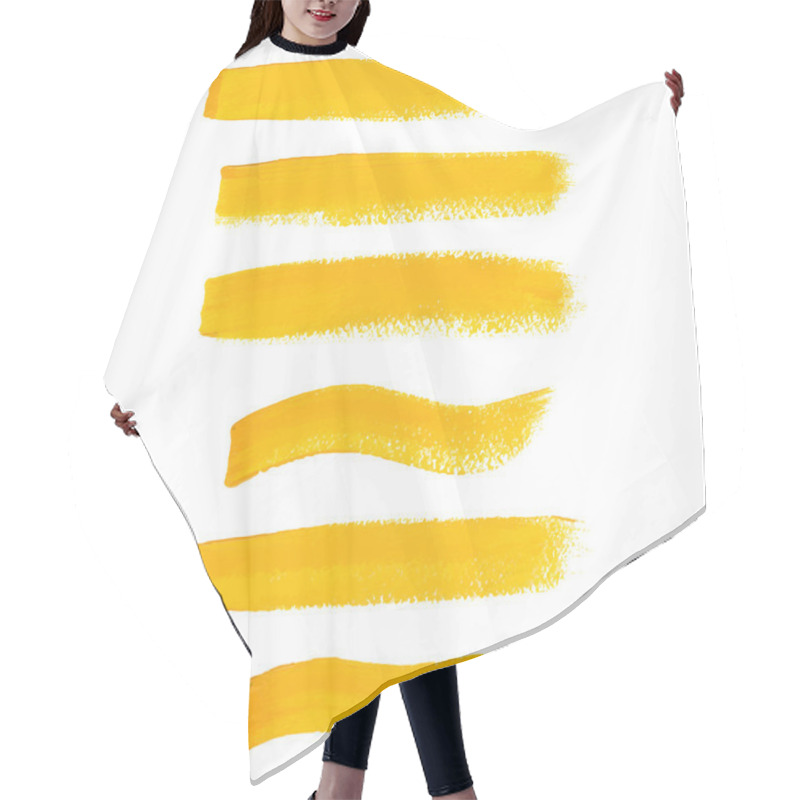 Personality  Yellow Ink Vector Brush Strokes Hair Cutting Cape