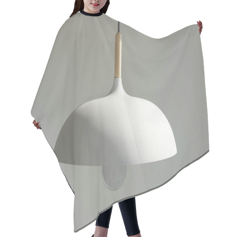 Personality  White And Modern Lamp With Light Bulb  Hair Cutting Cape