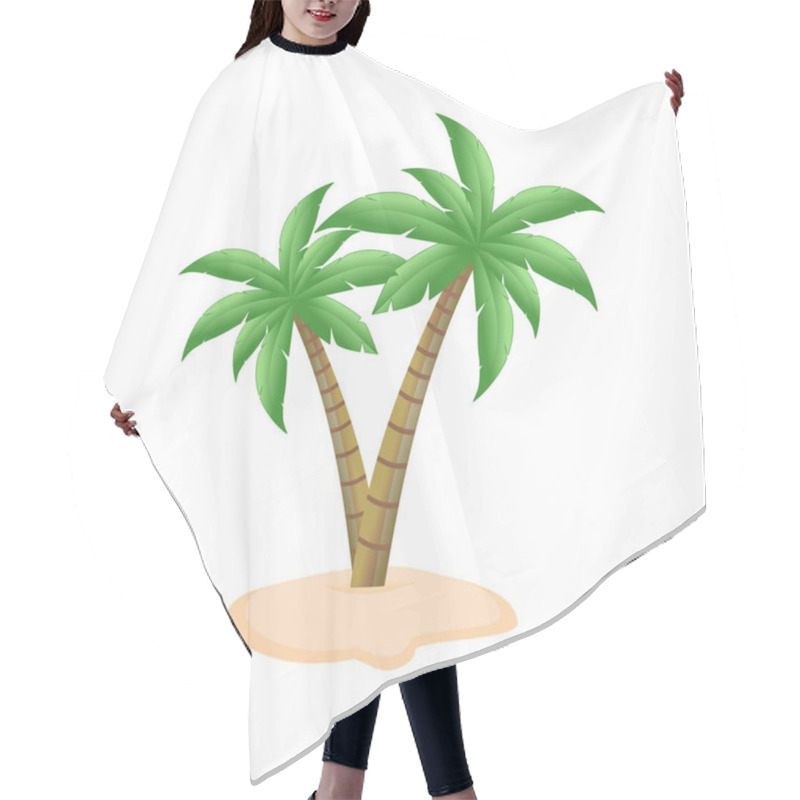 Personality  Vector Illustration Of A Coconut Palm Tree In Cartoon Style Hair Cutting Cape