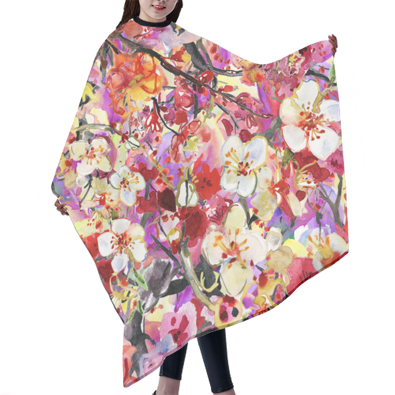 Personality  Cherry And Plums Flowers Hair Cutting Cape