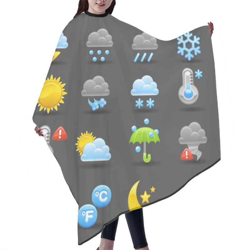 Personality  Weather Icon Set Hair Cutting Cape