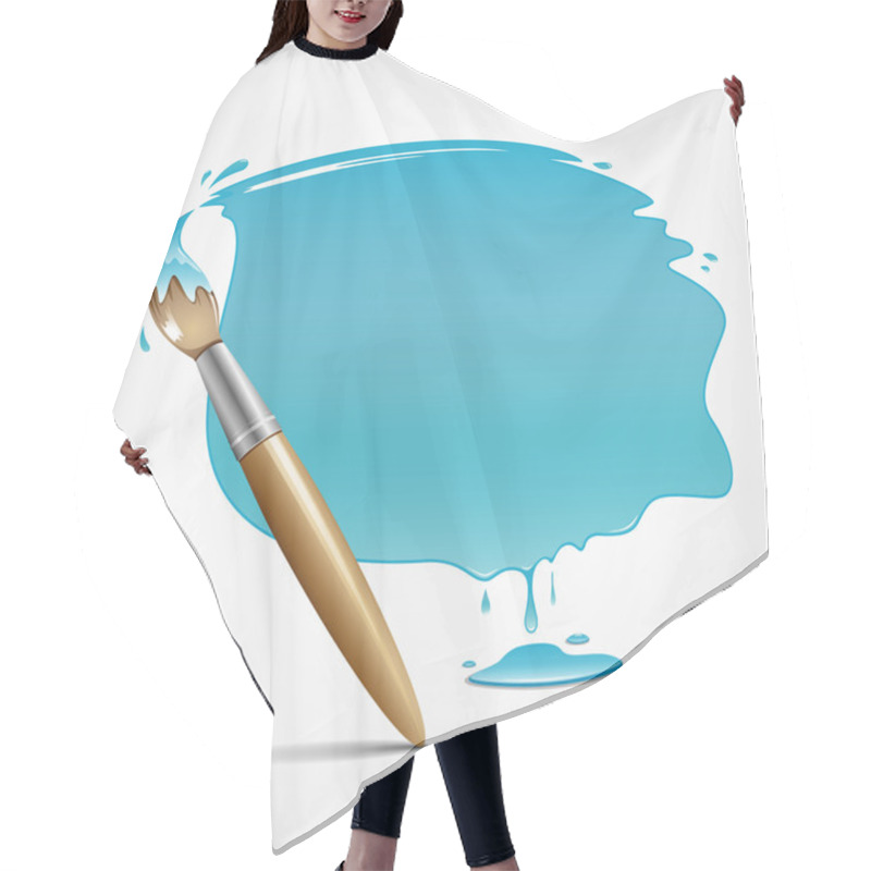 Personality  Paint Brush Blue Space Your Text Design Background Hair Cutting Cape