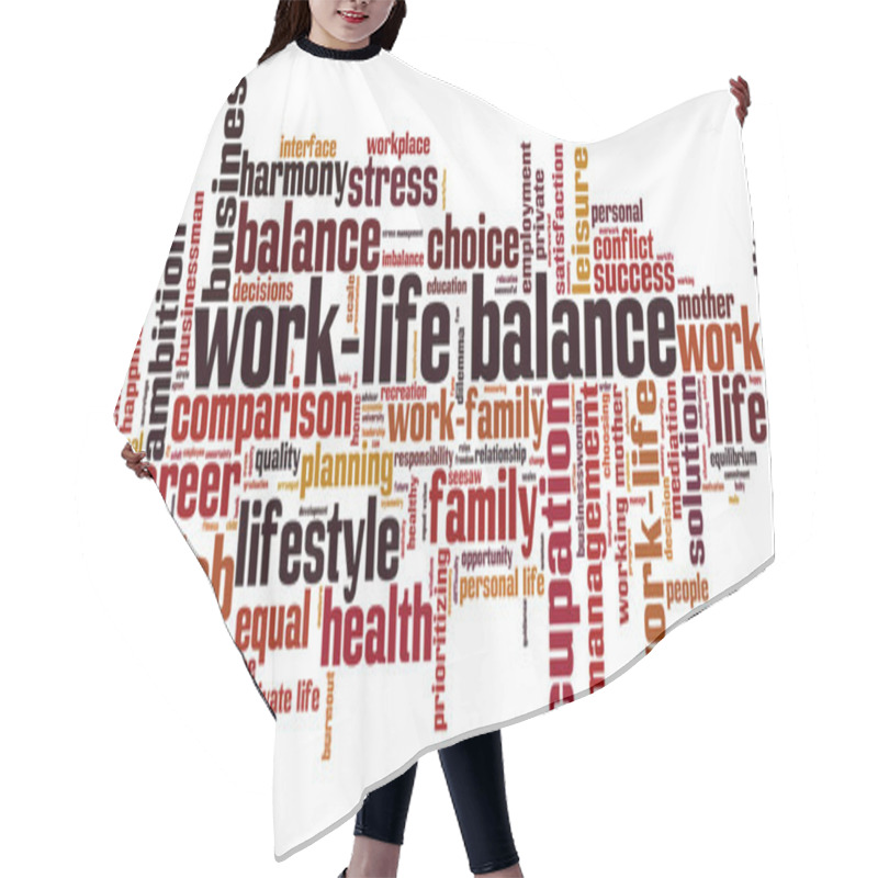 Personality  Work-life Balance Word Cloud Hair Cutting Cape