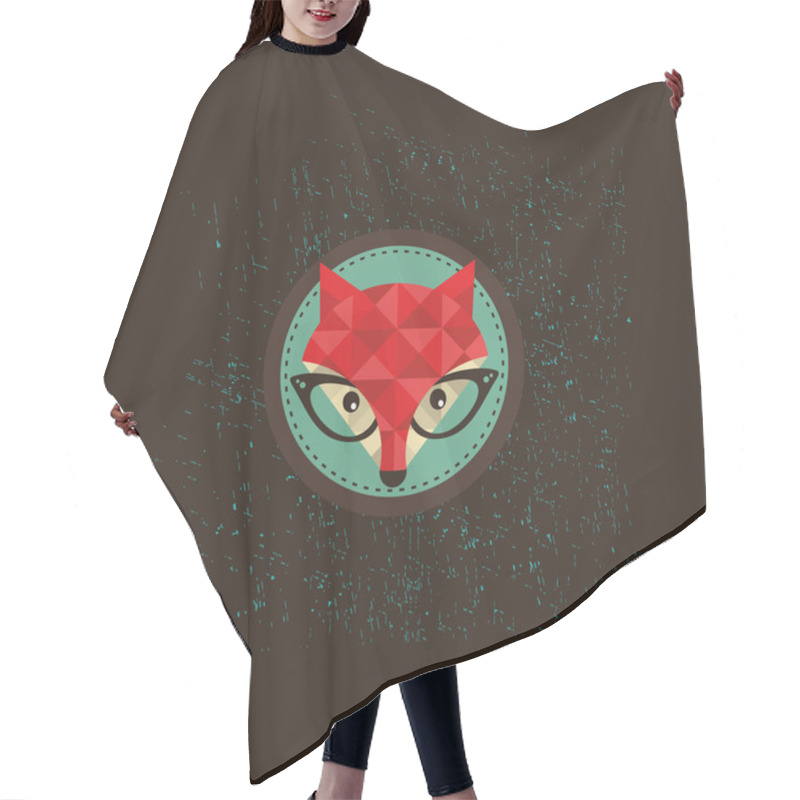 Personality  Hipster Fox Emblem. Hair Cutting Cape