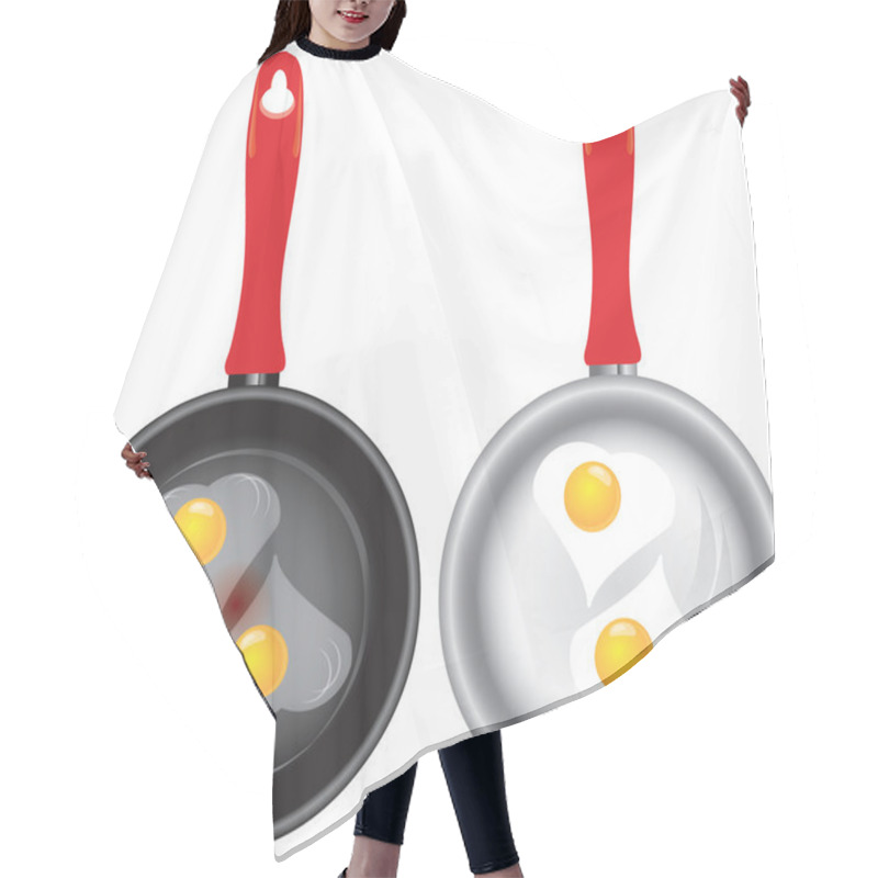 Personality  Set Of Saucepans With Scrambled Eggs Hair Cutting Cape