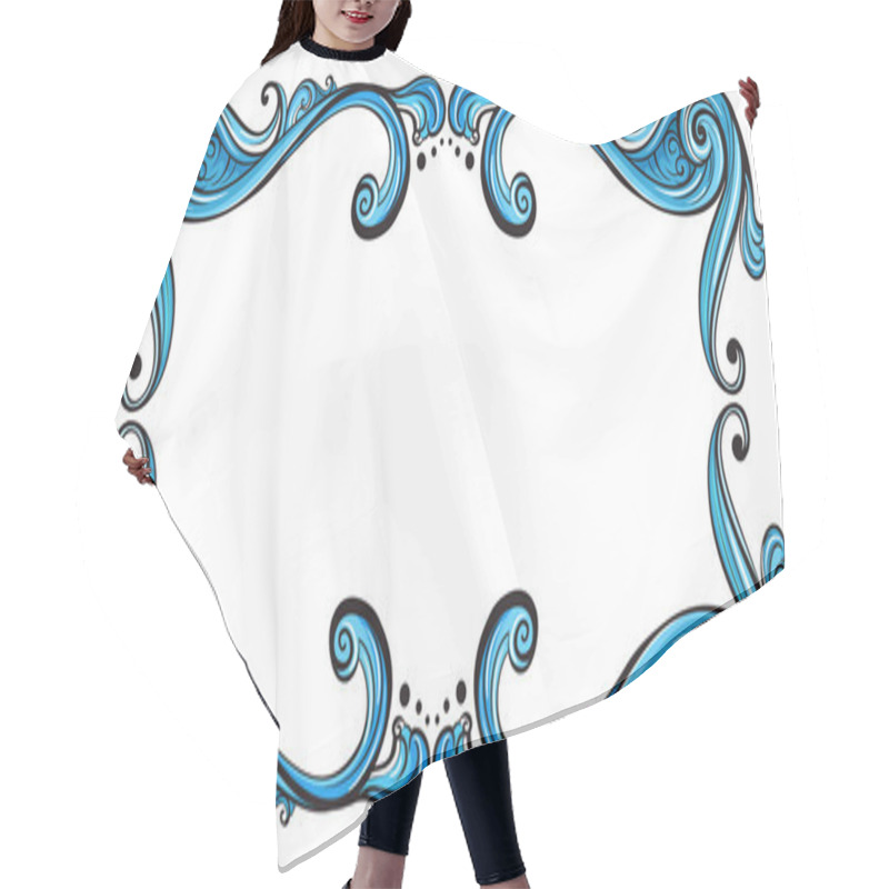 Personality  A Blue Border Line Hair Cutting Cape