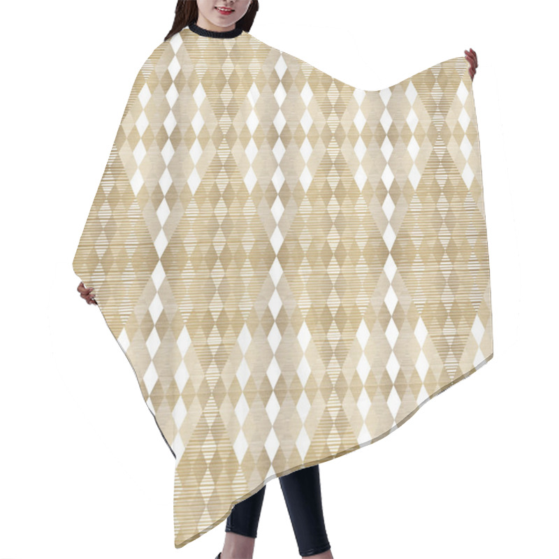 Personality  Geometric Rhombus Seamless Pattern Design Gold White Background Hair Cutting Cape