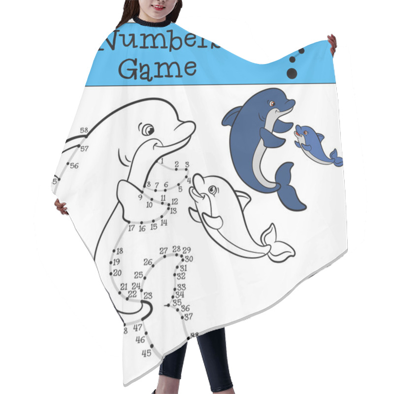 Personality  Educational Games For Kids: Numbers Game With Contour. Mother Do Hair Cutting Cape