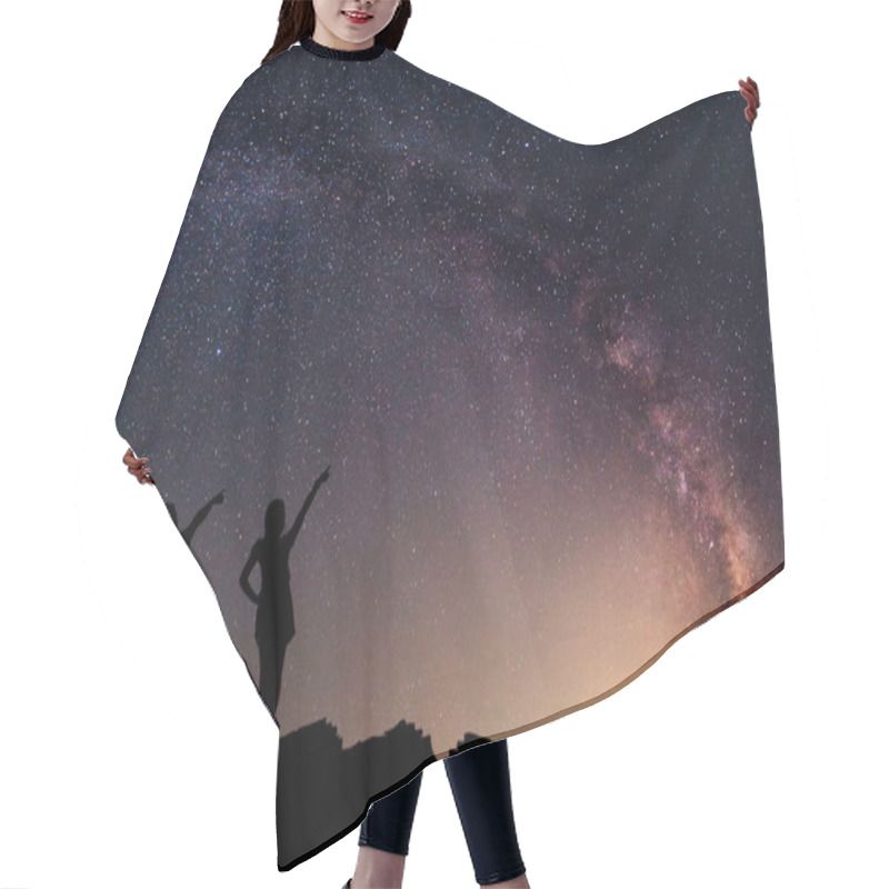 Personality  Star-catcher. A Person Is Standing Next To The Milky Way Galaxy  Hair Cutting Cape