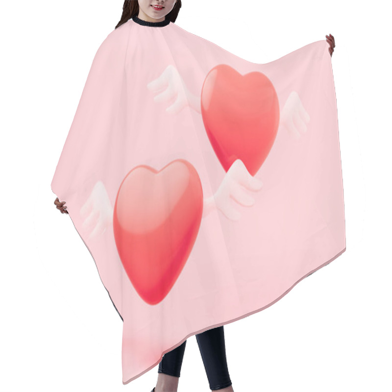 Personality  Love Heart With 3d Cartoon Style, Festival Celebration, 3d Rendering. Digital Drawing. Hair Cutting Cape