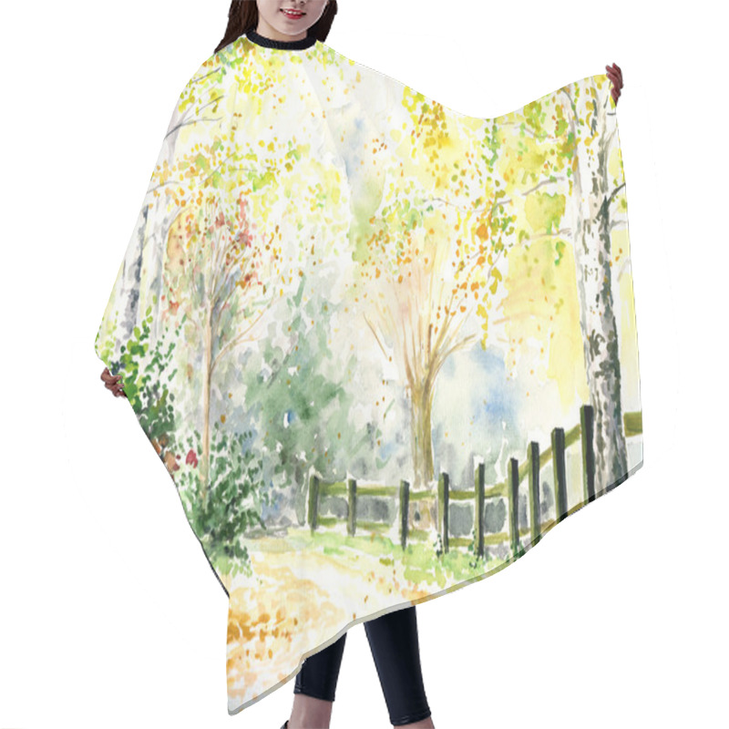 Personality  Autumn Landscape Hair Cutting Cape