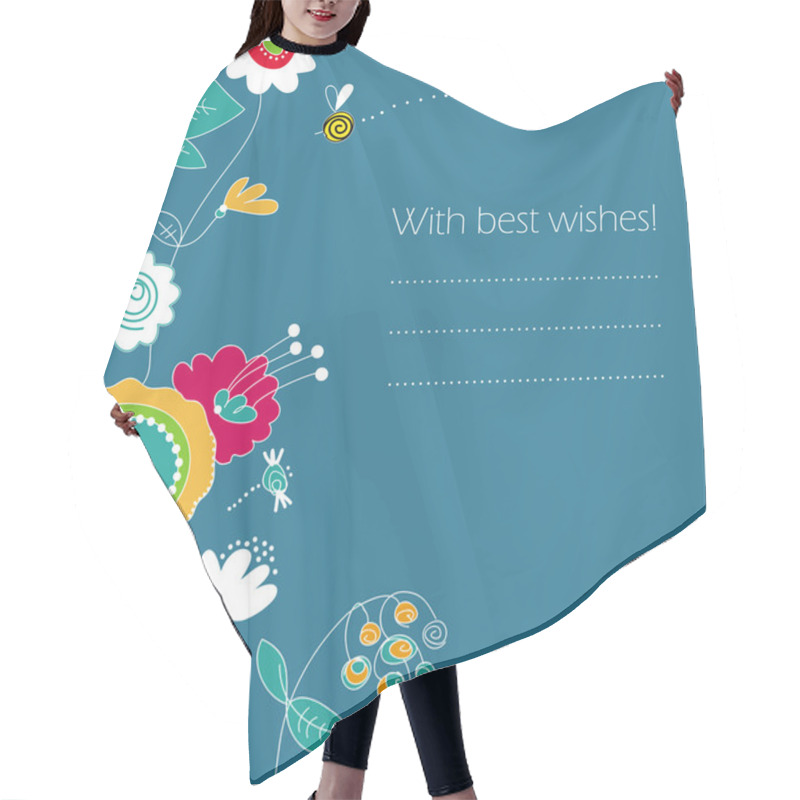 Personality  Floral Greeting Card Hair Cutting Cape