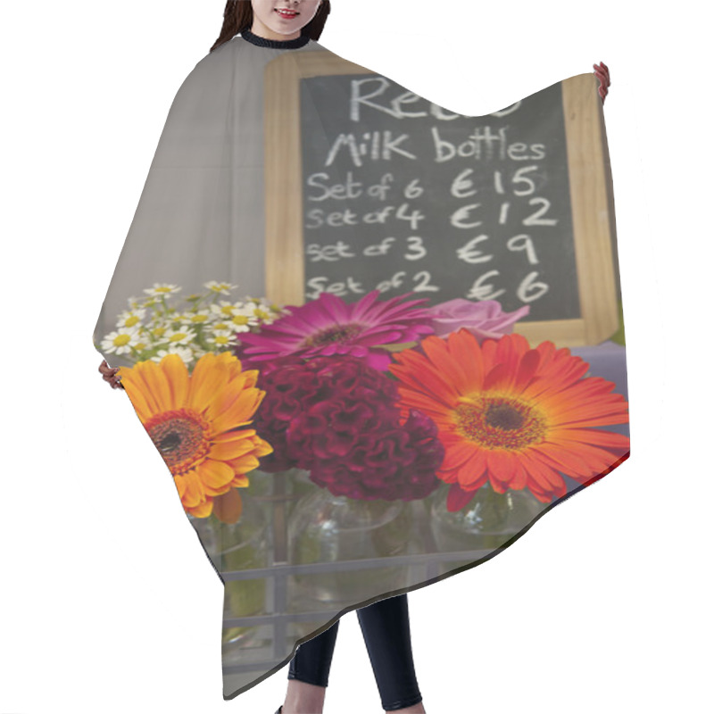 Personality  Milk Bottle Flower Pots Hair Cutting Cape