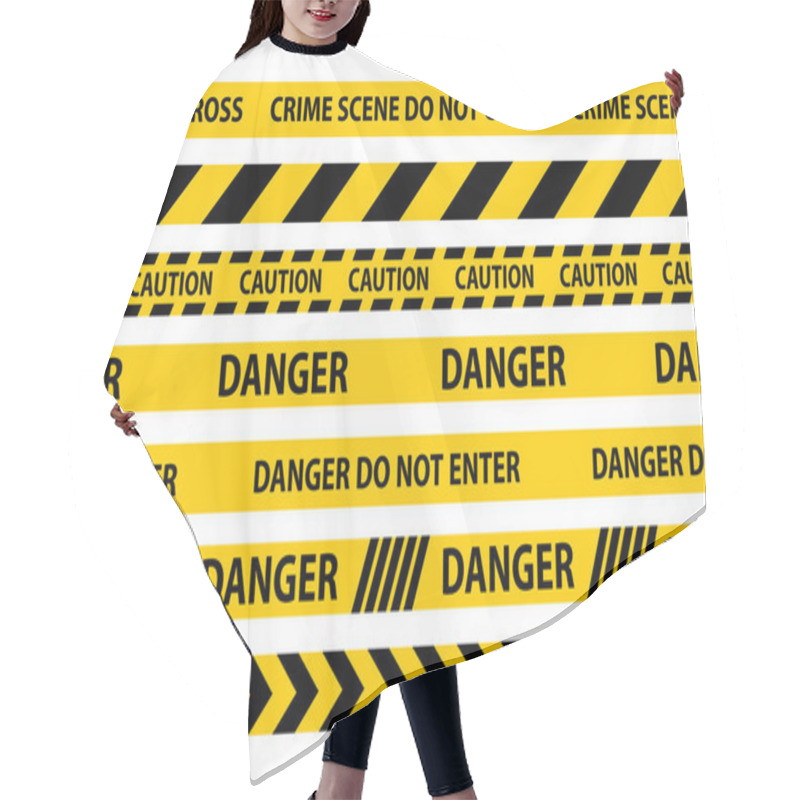 Personality  Danger, Caution And Warning Seamless Tapes. Hair Cutting Cape