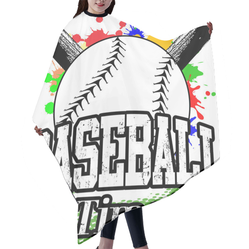 Personality  Baseball Time Poster Hair Cutting Cape