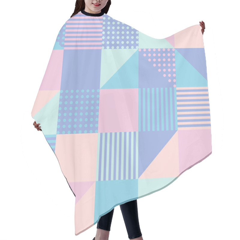 Personality  Scandinavian Squares Pattern Hair Cutting Cape