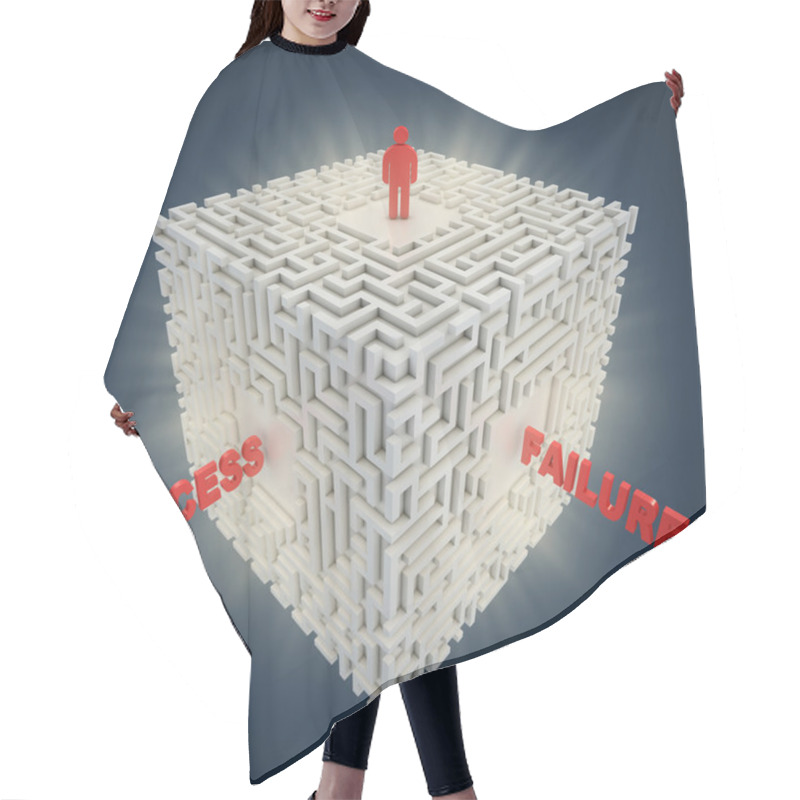 Personality  3d Maze - Success Failure Concept Hair Cutting Cape